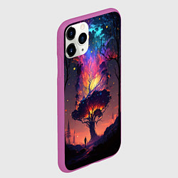Чехол iPhone 11 Pro матовый Огненное дерево в звездном лесу, цвет: 3D-фиолетовый — фото 2