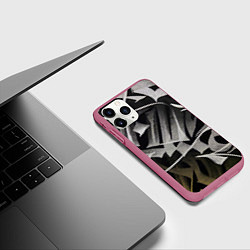 Чехол iPhone 11 Pro матовый Каллиграфический момент, цвет: 3D-малиновый — фото 2