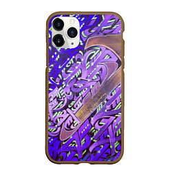 Чехол iPhone 11 Pro матовый Calligraphic Japan, цвет: 3D-коричневый