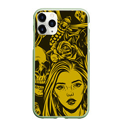 Чехол iPhone 11 Pro матовый Chicano style, цвет: 3D-салатовый
