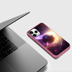 Чехол iPhone 11 Pro матовый Планета Алари, цвет: 3D-малиновый — фото 2