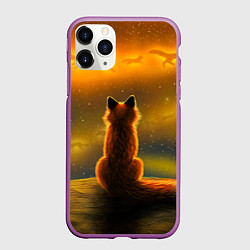 Чехол iPhone 11 Pro матовый Лиса духи предков, цвет: 3D-фиолетовый