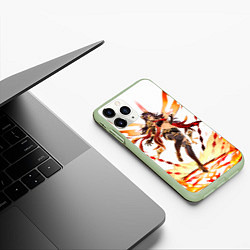 Чехол iPhone 11 Pro матовый Дэхья Геншин импакт, цвет: 3D-салатовый — фото 2