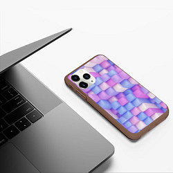 Чехол iPhone 11 Pro матовый Абстрактный кубический паттерн, цвет: 3D-коричневый — фото 2