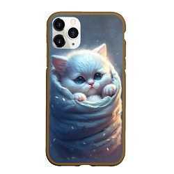 Чехол iPhone 11 Pro матовый Котик в мешке, цвет: 3D-коричневый