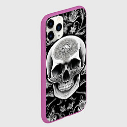 Чехол iPhone 11 Pro матовый Винтажный череп, цвет: 3D-фиолетовый — фото 2