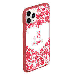 Чехол iPhone 11 Pro матовый Сердце из цветов на 8 марта, цвет: 3D-красный — фото 2