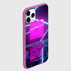 Чехол iPhone 11 Pro матовый Неоновое окно, цвет: 3D-фиолетовый — фото 2