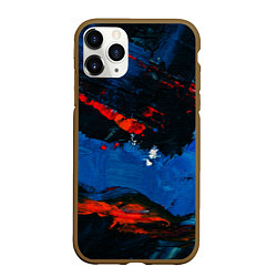 Чехол iPhone 11 Pro матовый Краска гуашь, цвет: 3D-коричневый