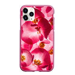 Чехол iPhone 11 Pro матовый Цветы бегония текстура