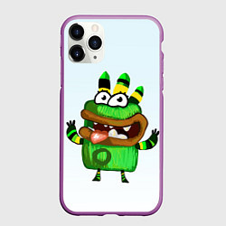 Чехол iPhone 11 Pro матовый Смешной монстр, цвет: 3D-фиолетовый