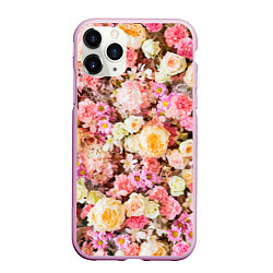 Чехол iPhone 11 Pro матовый Тысяча цветов, цвет: 3D-розовый