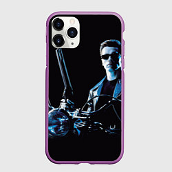 Чехол iPhone 11 Pro матовый Терминатор art, цвет: 3D-фиолетовый
