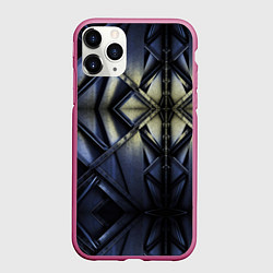 Чехол iPhone 11 Pro матовый Металлический калейдоскоп, цвет: 3D-малиновый
