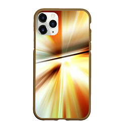 Чехол iPhone 11 Pro матовый Абстрактные светлые лучи из тени, цвет: 3D-коричневый