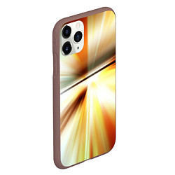 Чехол iPhone 11 Pro матовый Абстрактные светлые лучи из тени, цвет: 3D-коричневый — фото 2