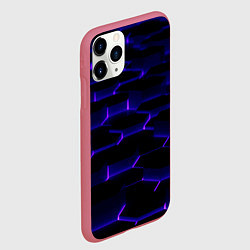 Чехол iPhone 11 Pro матовый Космическая неоновая плитка, цвет: 3D-малиновый — фото 2