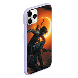 Чехол iPhone 11 Pro матовый Lara Croft, цвет: 3D-светло-сиреневый — фото 2