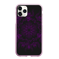 Чехол iPhone 11 Pro матовый Фиолетовый узор, цвет: 3D-розовый