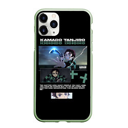 Чехол iPhone 11 Pro матовый Танджиро Камадо, цвет: 3D-салатовый