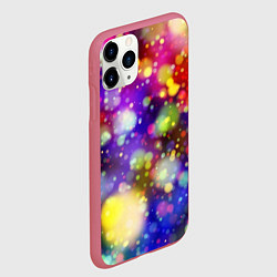 Чехол iPhone 11 Pro матовый Радужные блики, цвет: 3D-малиновый — фото 2