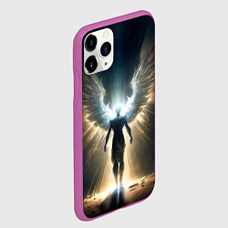 Чехол iPhone 11 Pro матовый Парящий мужчина ангел, цвет: 3D-фиолетовый — фото 2