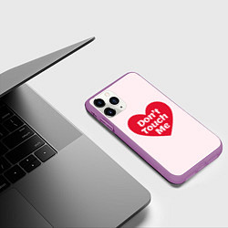 Чехол iPhone 11 Pro матовый Dont touch me, цвет: 3D-фиолетовый — фото 2
