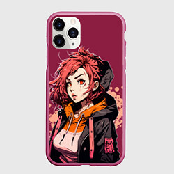 Чехол iPhone 11 Pro матовый Девушка-аниме с рыжими волосами