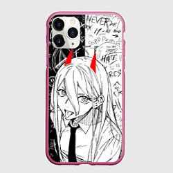 Чехол iPhone 11 Pro матовый Это же Пауэр, цвет: 3D-малиновый