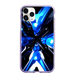 Чехол iPhone 11 Pro матовый Digital abstract fractal, цвет: 3D-светло-сиреневый