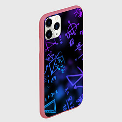 Чехол iPhone 11 Pro матовый Неоновые формулы, цвет: 3D-малиновый — фото 2