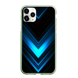 Чехол iPhone 11 Pro матовый Neon geometry stripes, цвет: 3D-салатовый