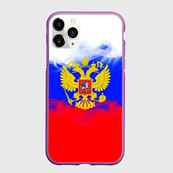 Чехол iPhone 11 Pro матовый Russia флаг герб