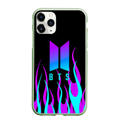 Чехол iPhone 11 Pro матовый Bts градиент неон, цвет: 3D-салатовый