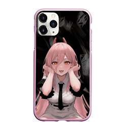 Чехол iPhone 11 Pro матовый Человек-Бензопила: Пауэр, цвет: 3D-розовый