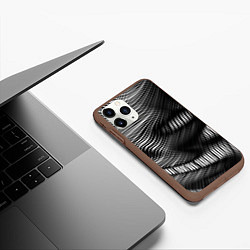 Чехол iPhone 11 Pro матовый Оптические волны, цвет: 3D-коричневый — фото 2