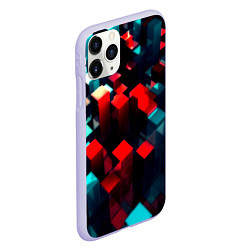 Чехол iPhone 11 Pro матовый Digital abstract cube, цвет: 3D-светло-сиреневый — фото 2