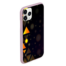 Чехол iPhone 11 Pro матовый Светящиеся треугольники боко, цвет: 3D-розовый — фото 2