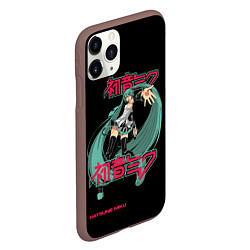 Чехол iPhone 11 Pro матовый Мику Хацунэ гармония, цвет: 3D-коричневый — фото 2