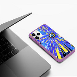 Чехол iPhone 11 Pro матовый BMW - neon pattern - Germany, цвет: 3D-фиолетовый — фото 2