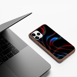 Чехол iPhone 11 Pro матовый Neon colors drops of liquid, цвет: 3D-коричневый — фото 2
