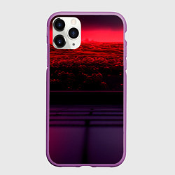 Чехол iPhone 11 Pro матовый Пурпурный закат-арт, цвет: 3D-фиолетовый