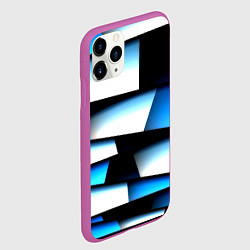 Чехол iPhone 11 Pro матовый Решетка из линий и полос, цвет: 3D-фиолетовый — фото 2