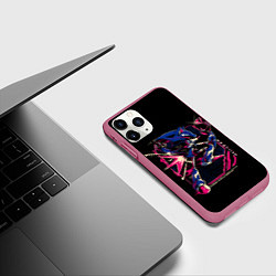 Чехол iPhone 11 Pro матовый Кибер-Соник с алмазом, цвет: 3D-малиновый — фото 2