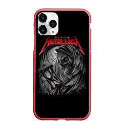 Чехол iPhone 11 Pro матовый Metallica - смерть, цвет: 3D-красный