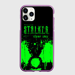 Чехол iPhone 11 Pro матовый Stalker clear sky radiation, цвет: 3D-фиолетовый