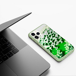 Чехол iPhone 11 Pro матовый Узор зелени-арт, цвет: 3D-салатовый — фото 2