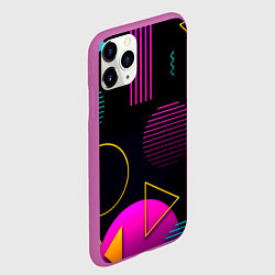 Чехол iPhone 11 Pro матовый Геометрия ретро стиль, цвет: 3D-фиолетовый — фото 2