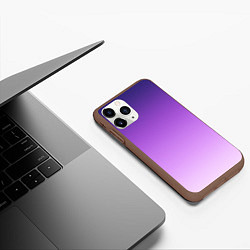 Чехол iPhone 11 Pro матовый Фиолетово-сиреневый градиент, цвет: 3D-коричневый — фото 2