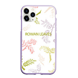 Чехол iPhone 11 Pro матовый Rowan leaves, цвет: 3D-светло-сиреневый